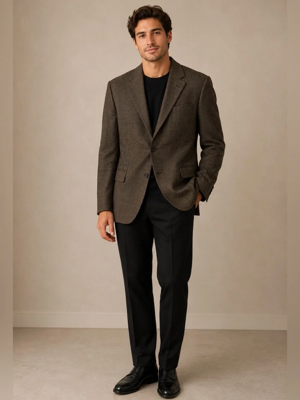 Trussardi Sartoriale Men’s 54R Super 100 Wool Blazer Made in Italy Brown